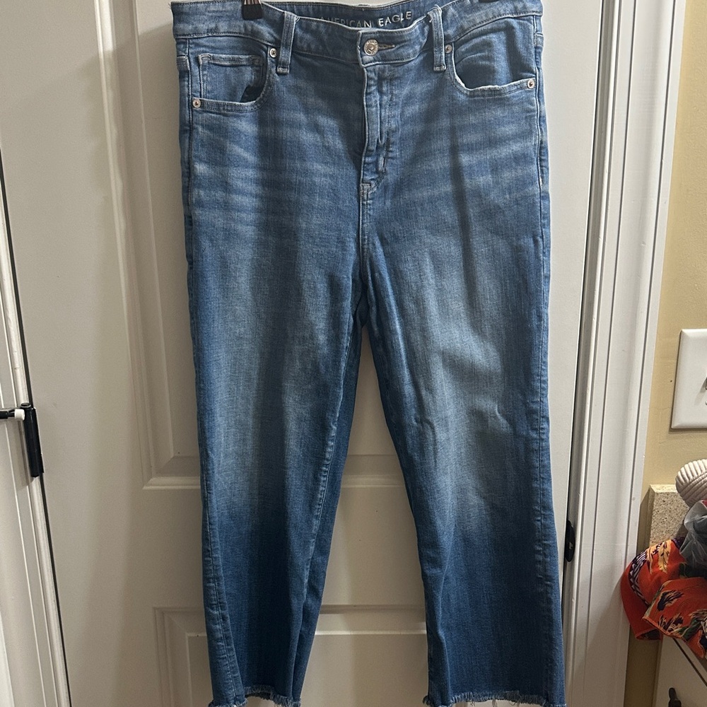 American Eagle Outfitters Kick Boot Crop Light Blue Women’s Jeans